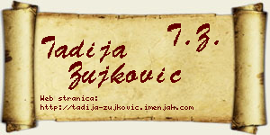 Tadija Žujković vizit kartica